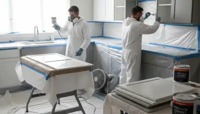 Cabinet painting service in Chico, CA for durable kitchen and bathroom cabinet refinishing