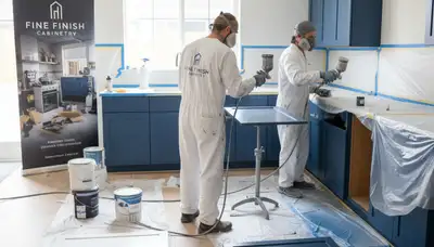 Cabinet painting in Chico, CA for kitchen and bathroom cabinets with durable professional finish