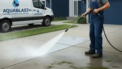 Concrete pressure cleaning in Chico, CA for driveways, patios, and walkways by Chico Paint Pros